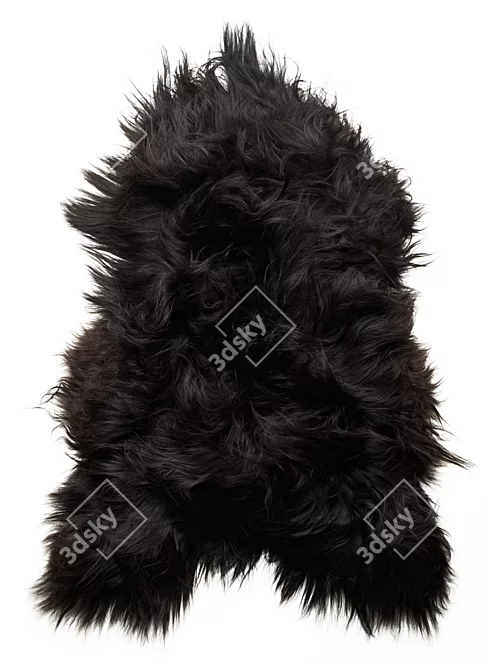 Luxury Fur Rug - Elegant and Plush 3D model image 2