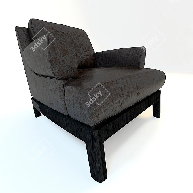 Elegant Upholstered Chair 3D model image 2