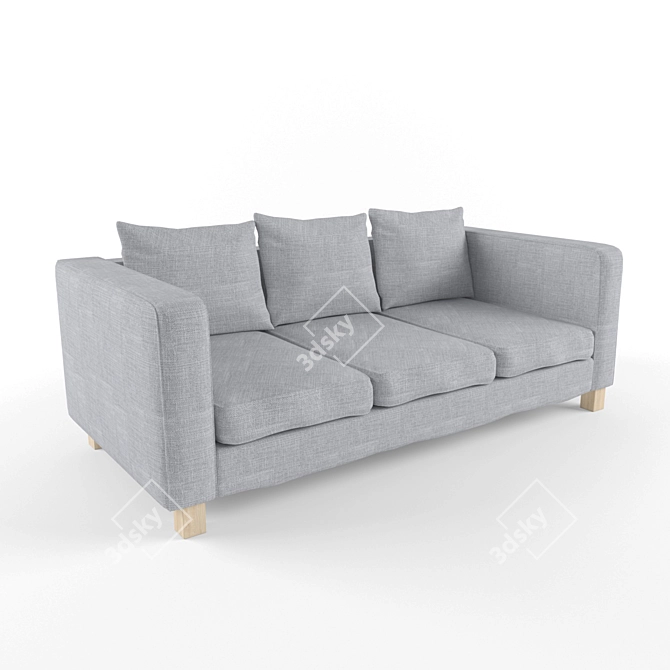 Modern Gray Sofa with Texture 3D model image 1