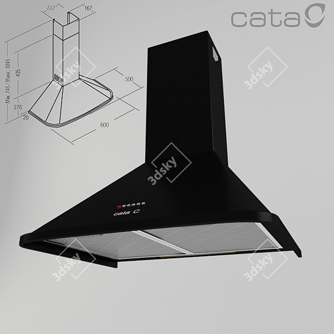 CATA Neblia: Sleek and Powerful 600mm Ventilation 3D model image 1