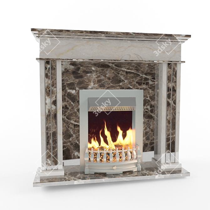 Classic Fireplace Elegance 3D model image 1