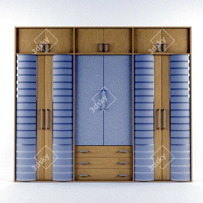 Title: Barcelona Mirror Wardrobe 3D model image 1