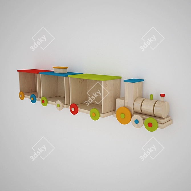 Title: Choo Choo Train Nursery Shelf 3D model image 1