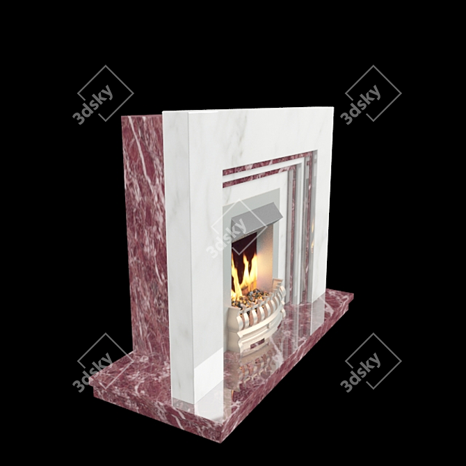 Modern Minimalism Fireplace 3D model image 2