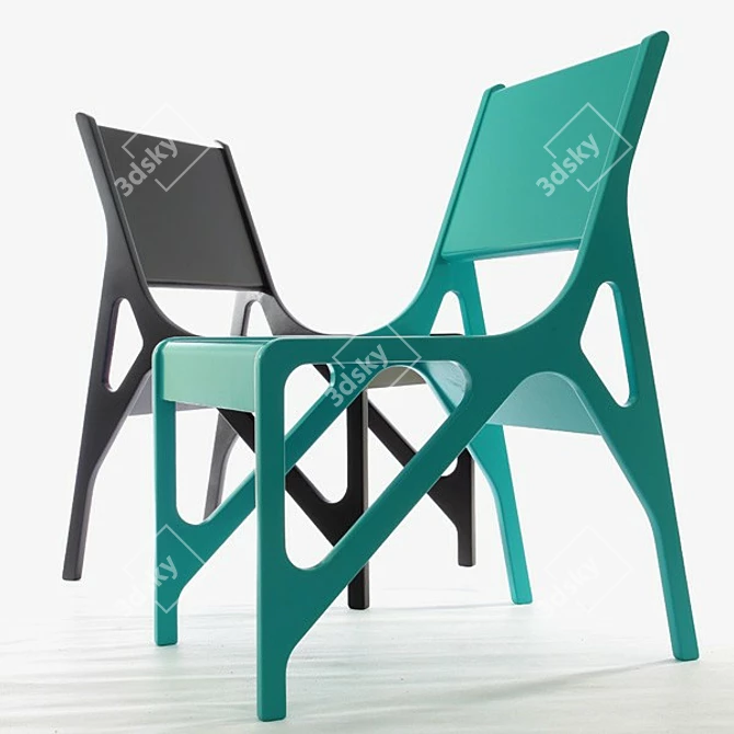 Geometric Mono Chair 3D model image 1