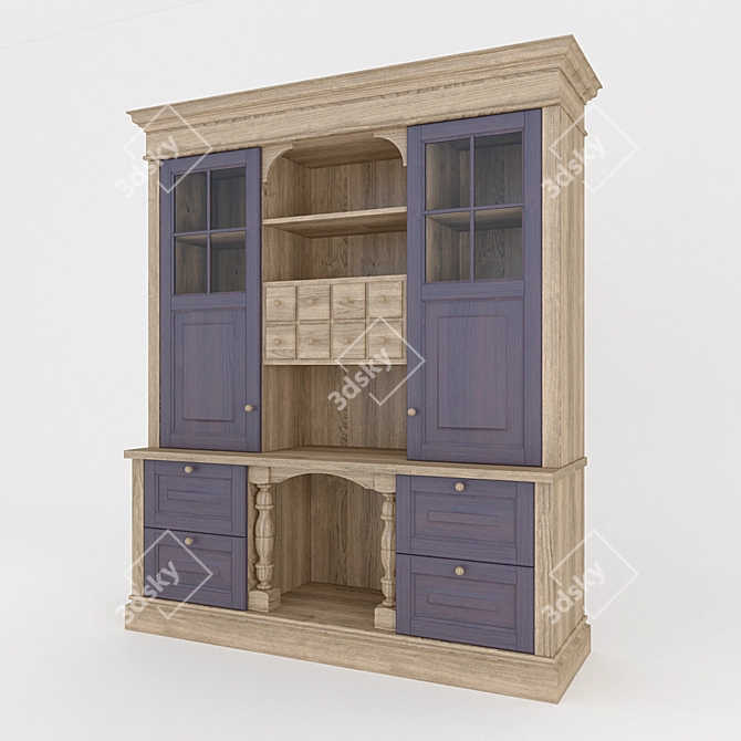 Designer Kitchen Cupboard 3D model image 1