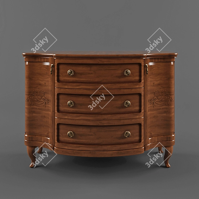 Elegant Classic Cupboard 3D model image 1