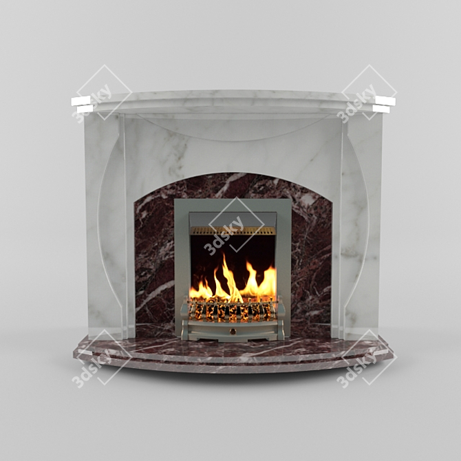 Modern Classic Fireplace 3D model image 1