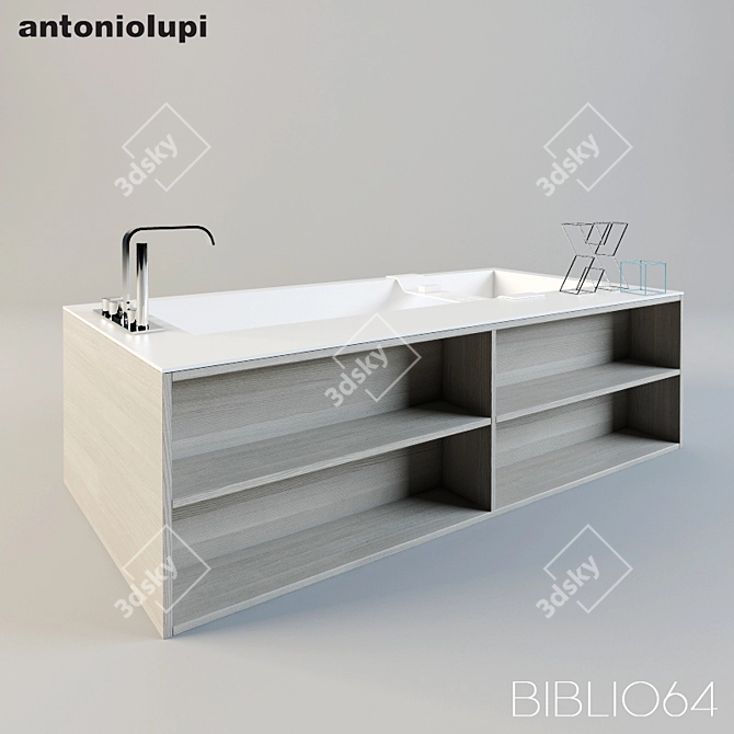 Sleek and Stylish: Antonio Lupi BIBLIO64 3D model image 1