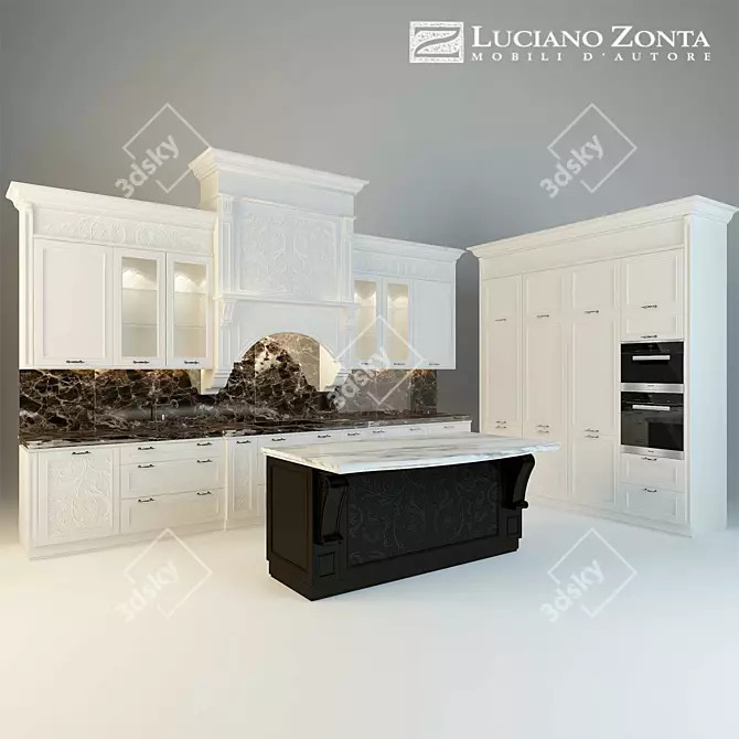 Classic Luciano Zonta Kitchen 3D model image 1