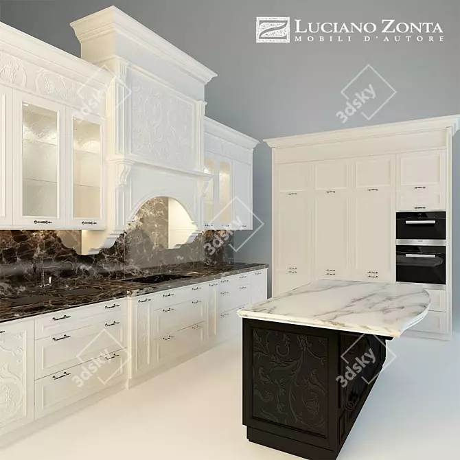 Classic Luciano Zonta Kitchen 3D model image 2