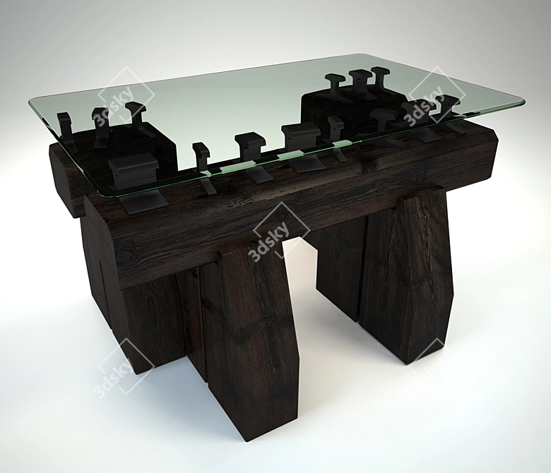 Rail Yard Studios: Table of Textured Rails 3D model image 1
