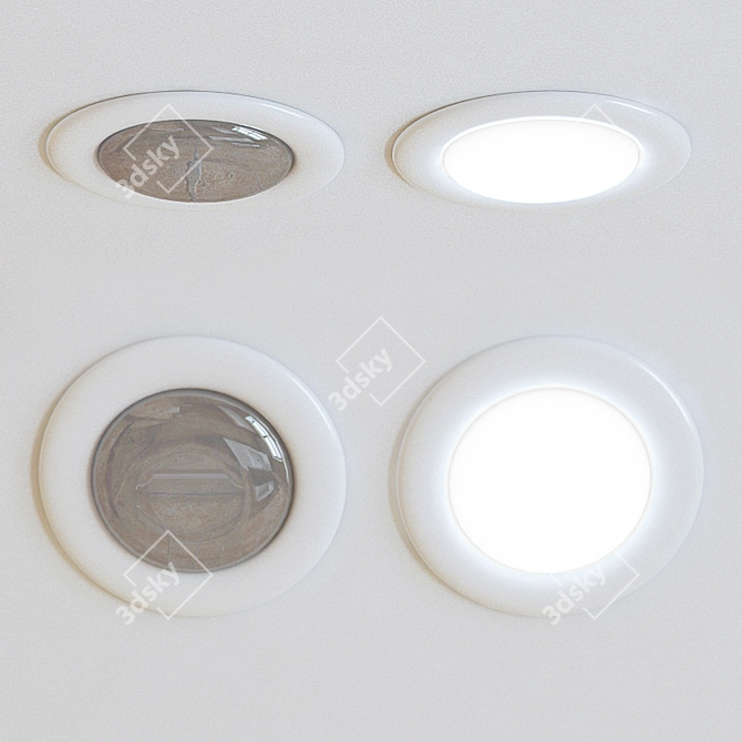 No-Cut Ceiling Light: White Spot 3D model image 1