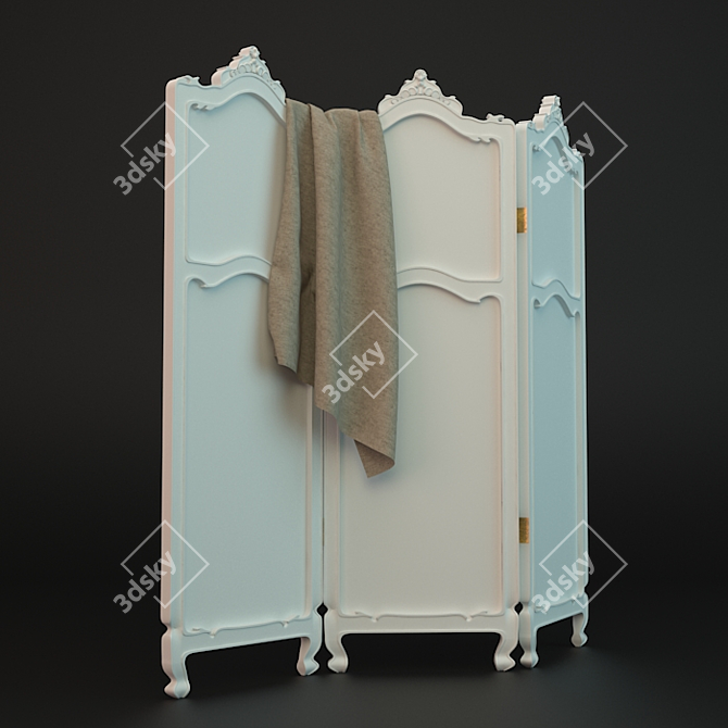 Elegant Divide: Classic Screen Wall 3D model image 1