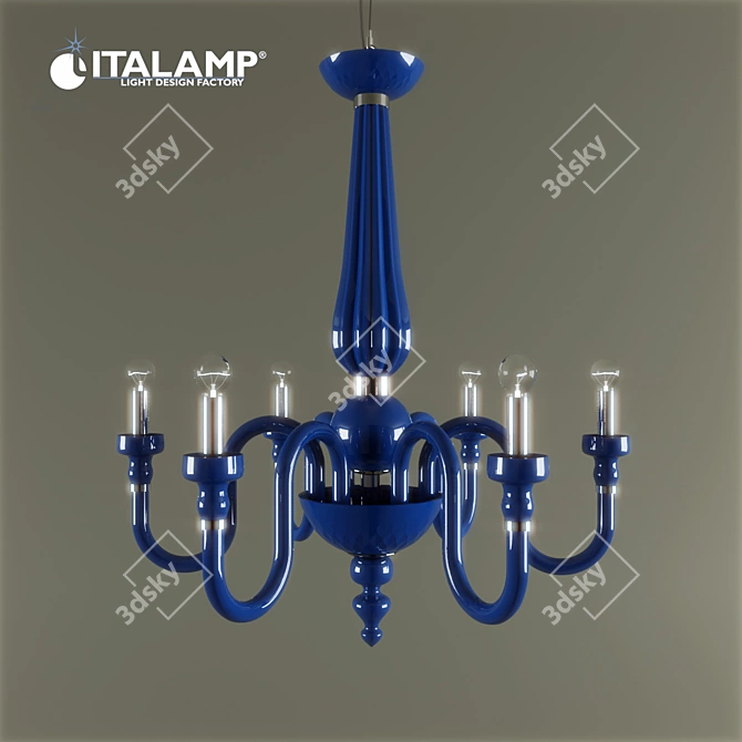 Elegant Crystal Metal Chandelier 3D model image 1