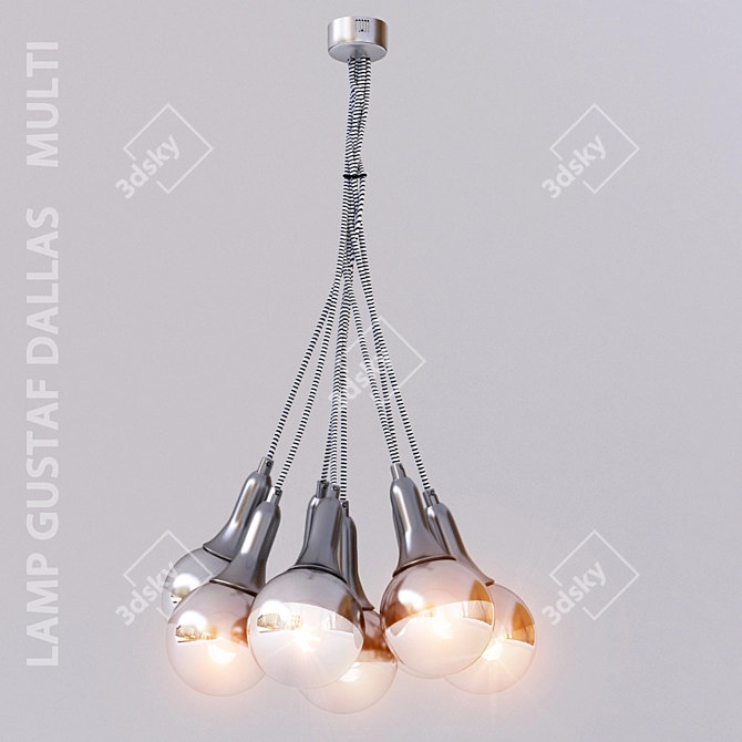 Modern Chrome Finish Dallas Chandelier 3D model image 1