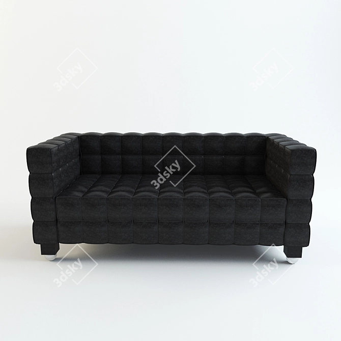 Modern Kubus Sofa and Chair by Josef Hoffmann 3D model image 2