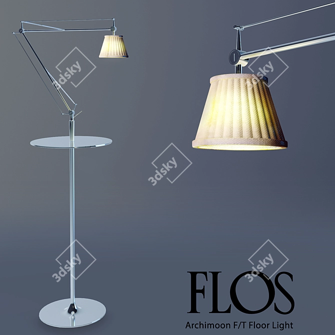 Modern Minimalist Archimoon Soft Floor Lamp 3D model image 1