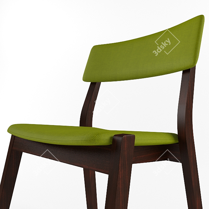 Rustic Wooden Chair 3D model image 2