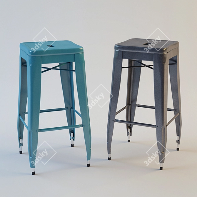 Metal Bar Stools (Set of 2) 3D model image 1