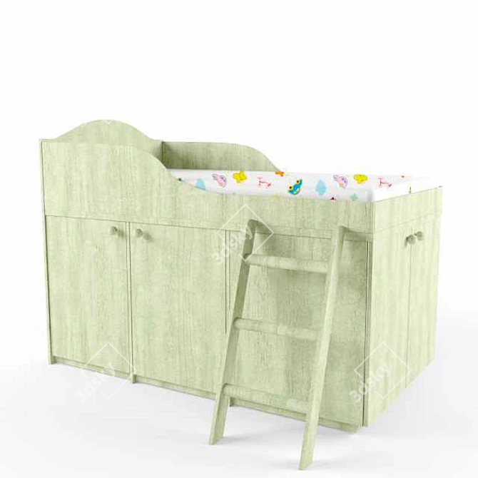 Compact Space Cot 3D model image 1