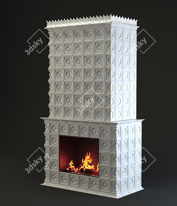 Cozy Home Fireplace 3D model image 1