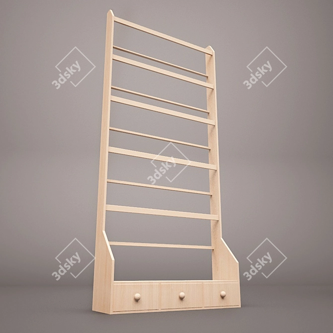 Sleek Magazine Shelf - Scandika 3D model image 1