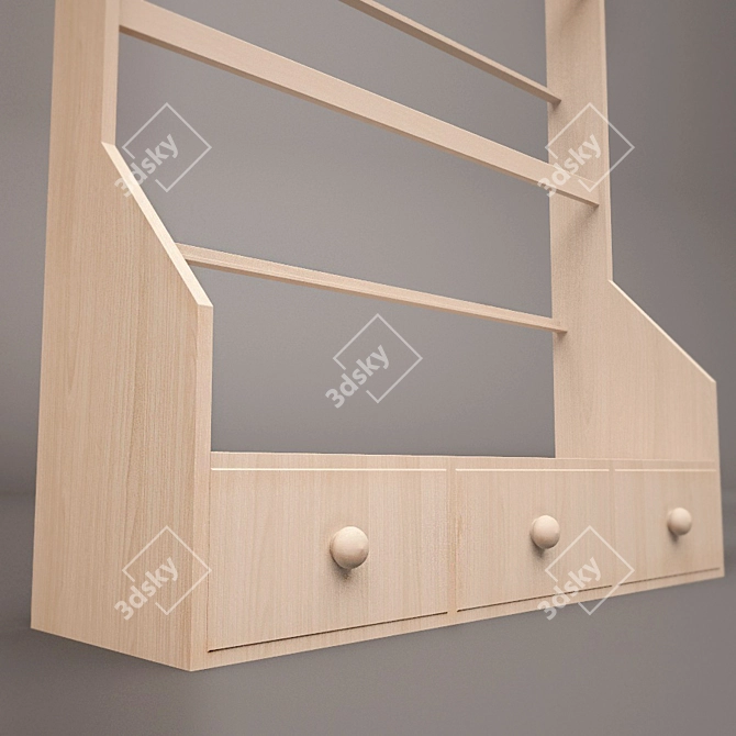 Sleek Magazine Shelf - Scandika 3D model image 2