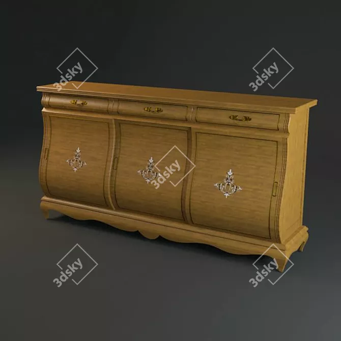 Elegant Classic Drawer Chest 3D model image 1