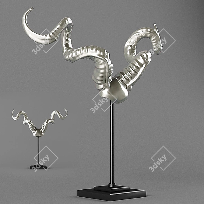 Stylish Horns Decor 3D model image 1