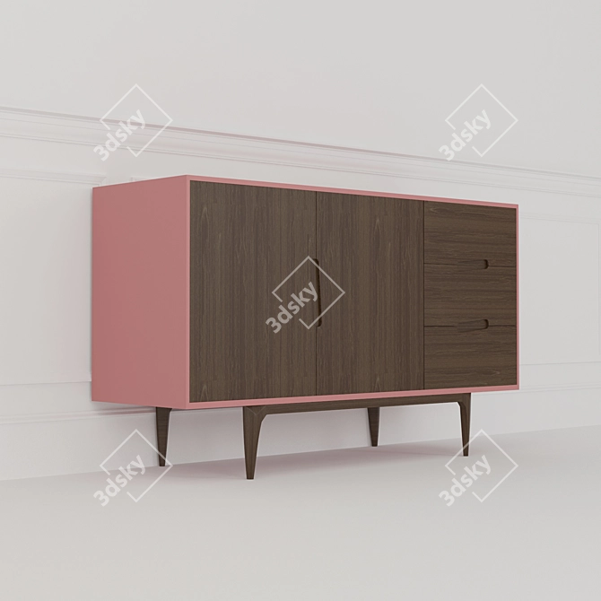 Mid-Century Danish Dresser 3D model image 1