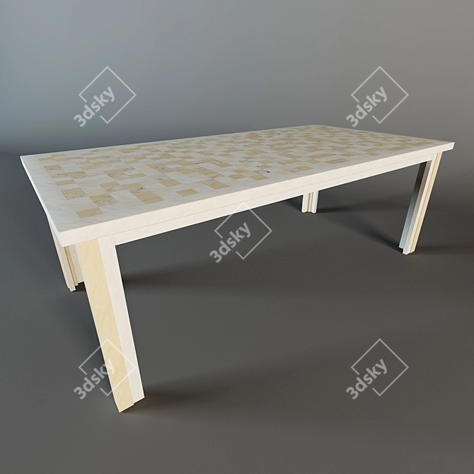 Custom Marble Table 3D model image 1