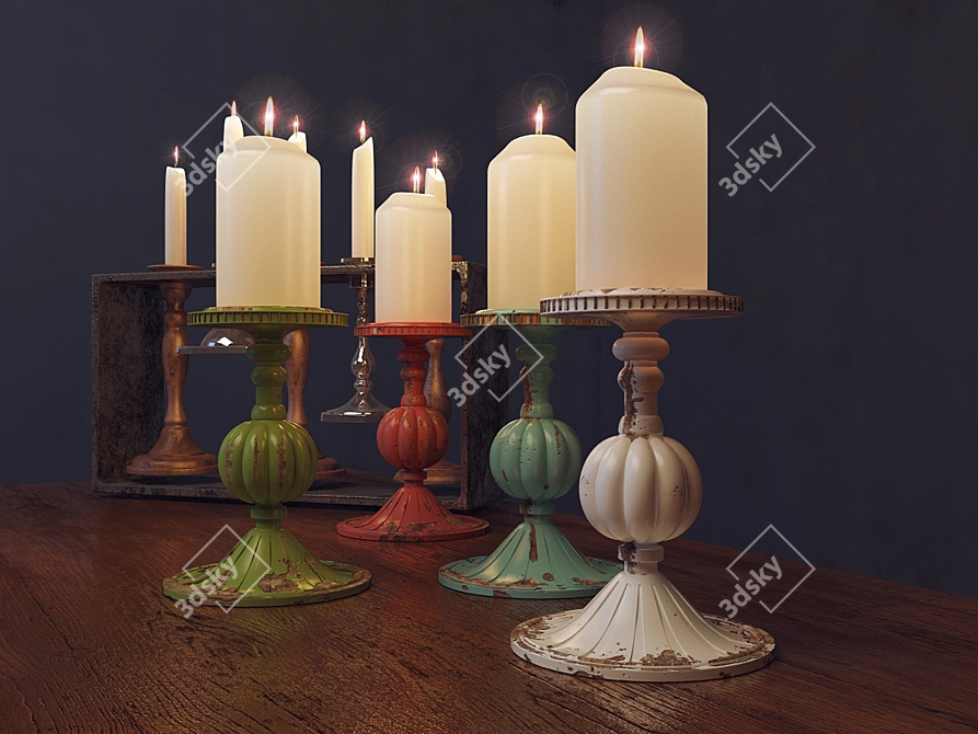 Barock Chic 16cm Assorted Candle Holder 3D model image 3