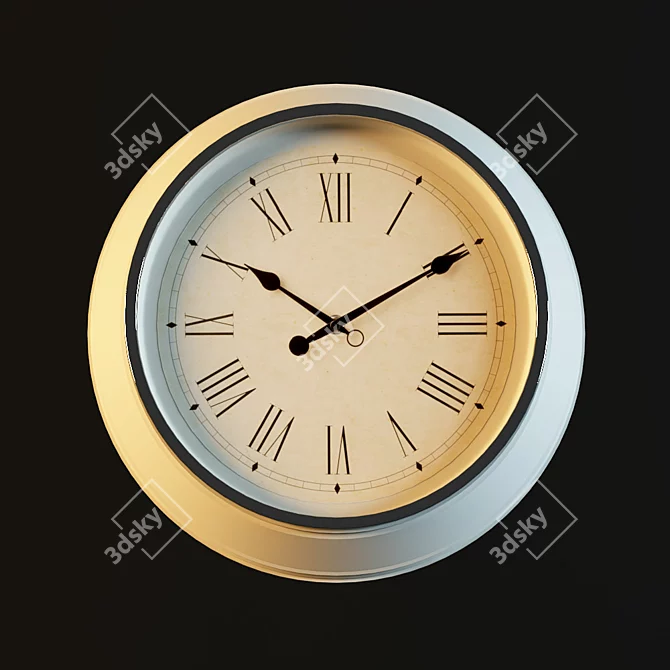 Modern Minimalist Wall Clock - Skovel 3D model image 1