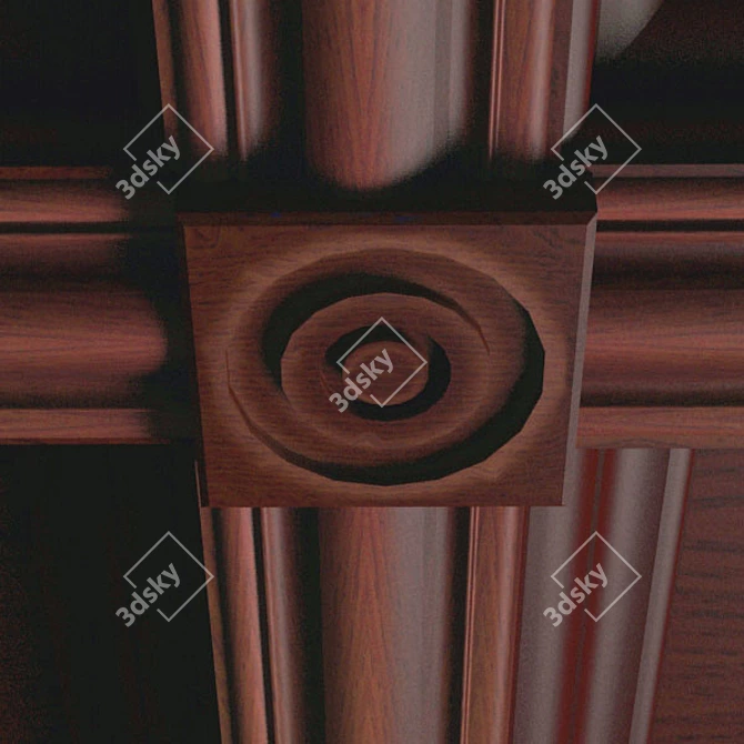 Elegant Coffer Ceiling Panels 3D model image 3