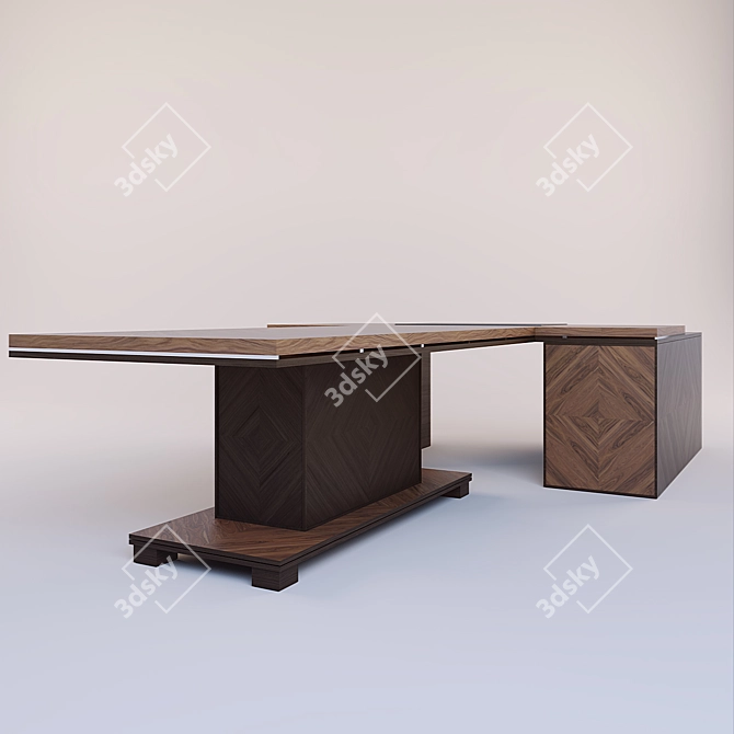 Custom Executive Desk 3D model image 3