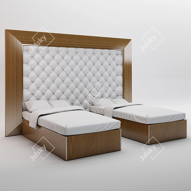 Custom Made Double Bed 3D model image 1