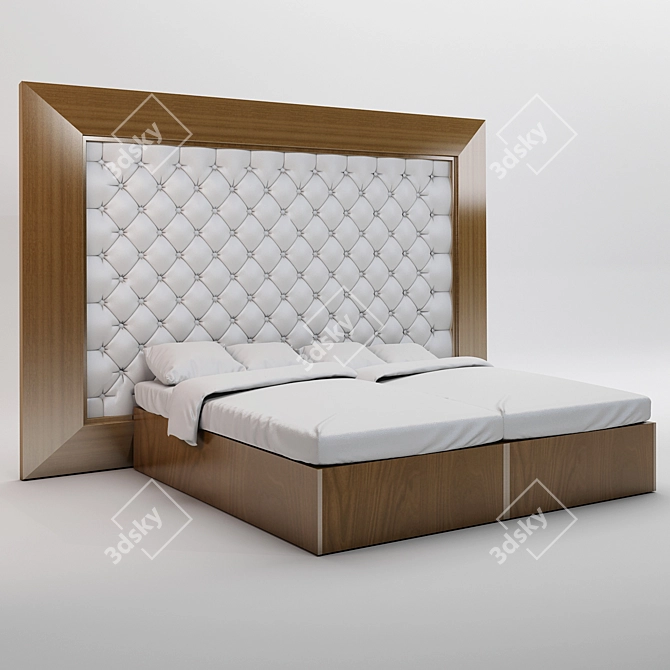 Custom Made Double Bed 3D model image 2