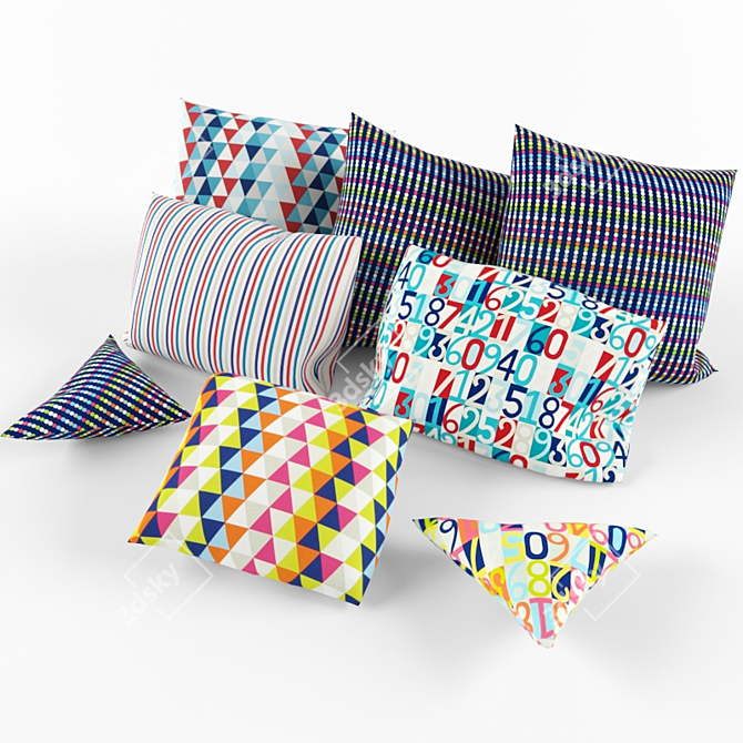 Title: Harlequin Baby Boy Pillows 3D model image 2