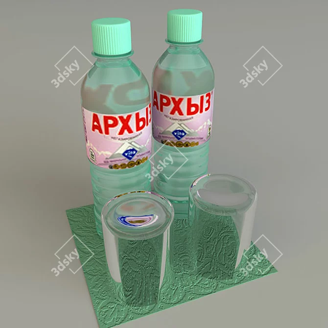 "Arkhyz Mineral Water: Refreshing and Pure 3D model image 1