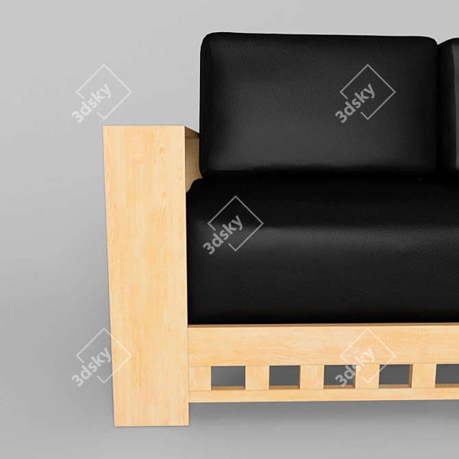 Luxury Italian Leather Sofa 3D model image 2