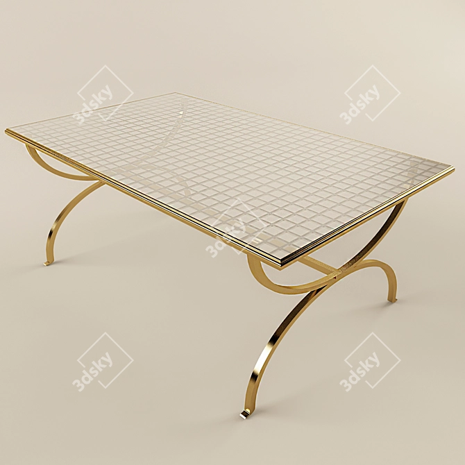 Elegant Wrought Iron Coffee Table 3D model image 1