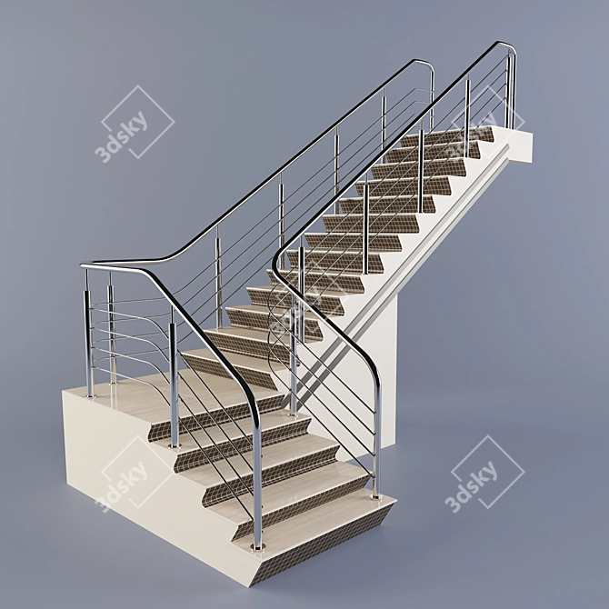 Elegant Spiral Staircase 3D model image 1