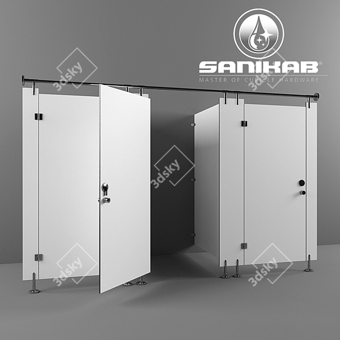 Sanikab VISA: Stylish and Durable Sanitary Partition 3D model image 1