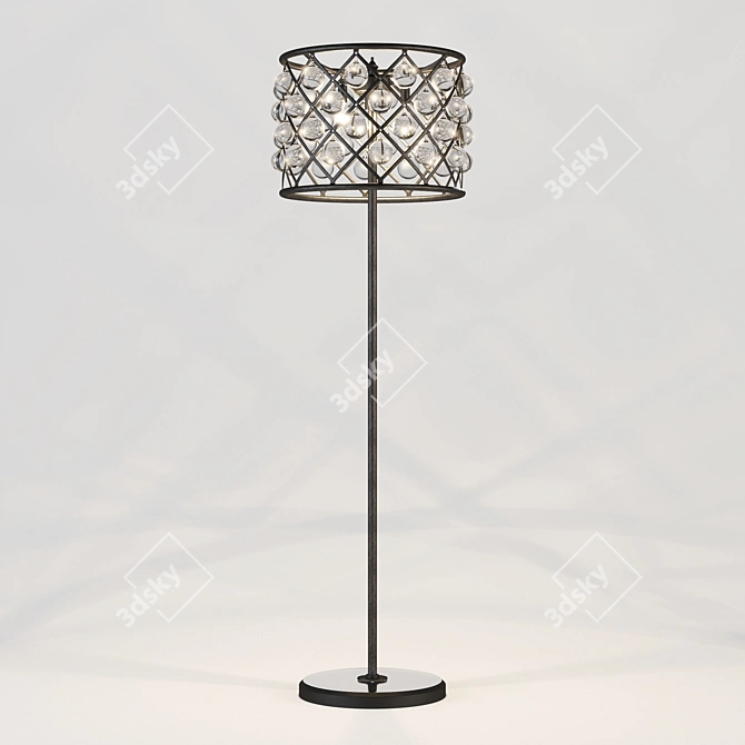 Zig Zag Floor Lamp: Modern, Stylish, and Adjustable 3D model image 1