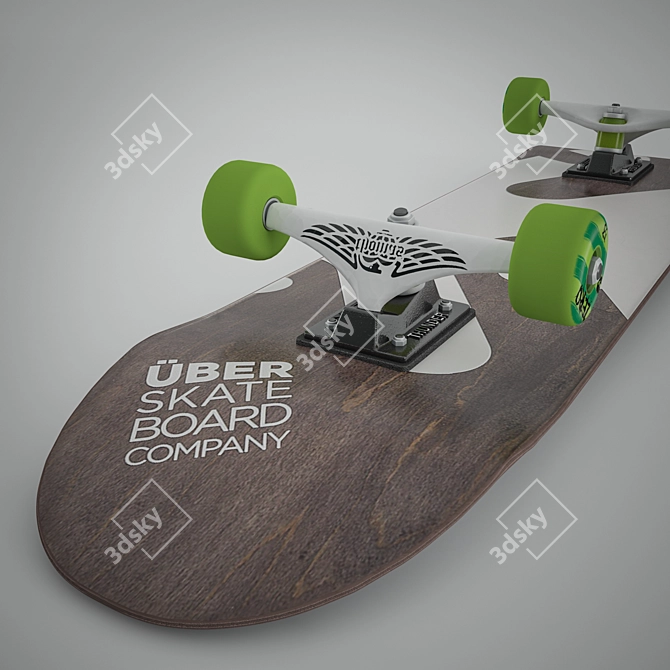 Title: Sleek Skateboard: Maximum Poly Performance 3D model image 1