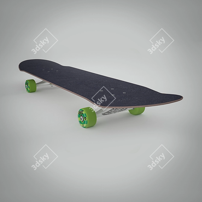 Title: Sleek Skateboard: Maximum Poly Performance 3D model image 2