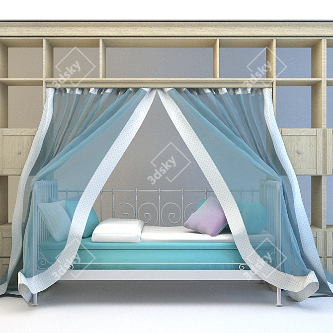 Cozy Cot Canopy 3D model image 1