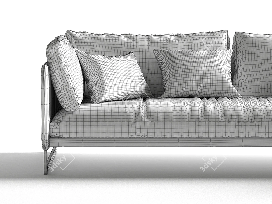 Sleek Saba Livingston Sofa 3D model image 3