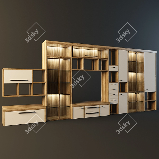 Modern Bookshelf and Accessories Stand 3D model image 1